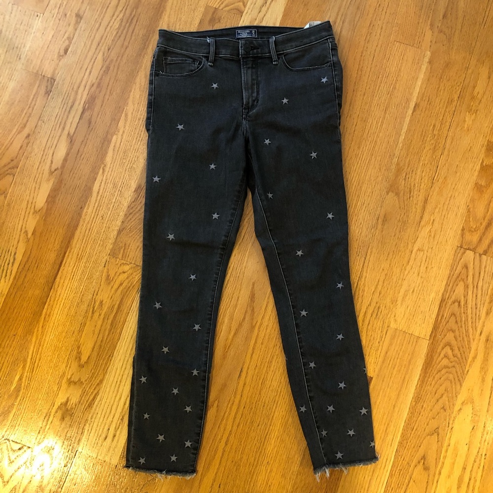 Abercrombie Star Patterned Black Jeans